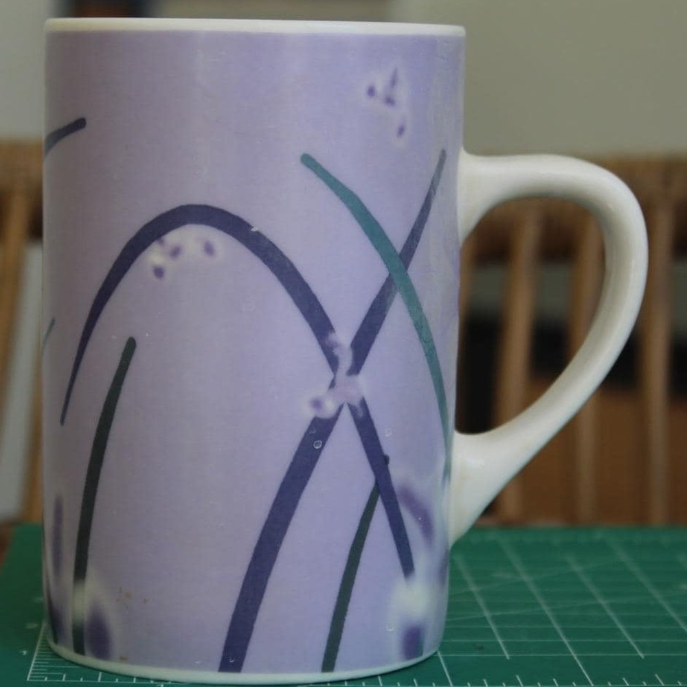 Starbucks‎ 2004 Lavender Purple Abstract Grass Floral Ceramic Coffee Mug 12oz